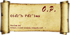 Oláh Pálma névjegykártya