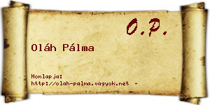 Oláh Pálma névjegykártya